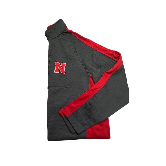 Nebraska Huskers Colosseum Gray Red Quarter Zip Pullover Men’s Large 🏈 - Picture 1 of 11